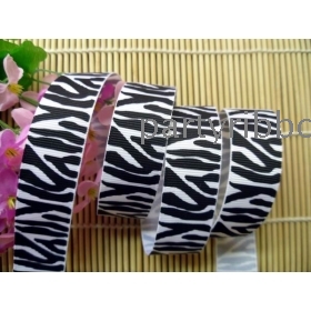 Free shipping 7/8" zebra Grosgrain ribbon,22mm animal print ribbon 100% Polyester 100yards per lot ZR007
