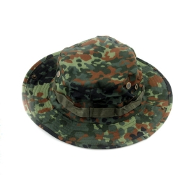 Camping & Travel Military Army Round-brimmed Hat Sun Bonnet Woodland Camo Outdoor Cap for Fishing Hiking 