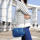 Fashion New Women's Stud Studs  Leather handbag Shoulder Tote Bags Dark Blue