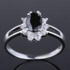 Bulk Lots 6 Lady Oval Cut Black Onyx Engagement Silver Ring Jv7337 Yin Size 7 Fashion Jewelry 