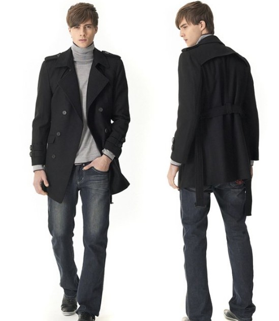 Woolen Double Ted Winter Coat With A Wide Neck Men S Coats