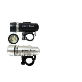 free shipping Bicycle Light 5 LED Bike Light Bicycle Front  +  holder+4 pcs battery silver color 