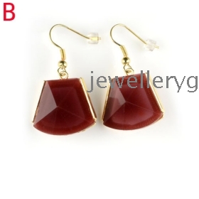 Free shipping ,Retail coffe colors cut facet acrylic stones style women spring hook earrings ,ER-586
