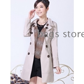 Han edition dress cultivate one's morality show thin double-breasted coat long-sleeved dust coat                   
