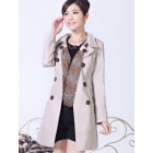 Han edition dress cultivate one's morality show thin double-breasted coat long-sleeved dust coat                   