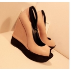 2012 new wedges spell color fish mouth single shoes fish mouth shoes high-heeled shoes female      