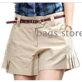The new spring and summer pressure plait tall waist skirts pants shorts hot pants female trousers