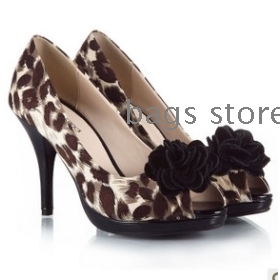 Big interest in promoting sexy leopard grain camellia fish mouth high heels                                 