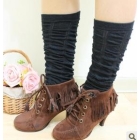 Tube socks in cotton wool socks their knees black female sox but W30       