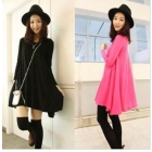 Summer wear women's clothing cultivate one's morality big yards knitting fabric is the big hem render render long-sleeved dress