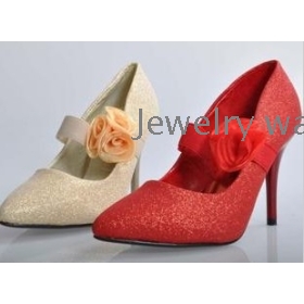 High with shallow mouth pointed fine documentary shoes for women's shoes work shoes wedding shoe red