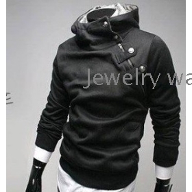 Slim Mens Jacket Pullover Hoodie Sweatshirt Coat Fur Collar Wholesale Black/White/Light grey/Dark grey101                                         