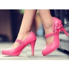 Bowknot high documentary shoes round  waterproof fine with wedding shoe fair maiden high heels for women's shoes       