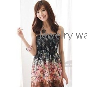 Han edition dress with broken flower flower skirt with shoulder-straps temperament summer dress