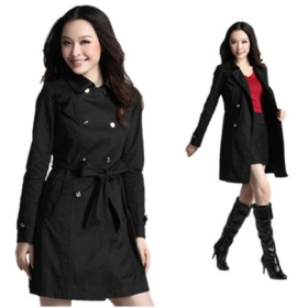 Free shipping New Fashion Women's  New double-breasted Trench coat long section OL commuter dust coat  Slim jacket 8028