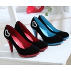 2012 spring new Korean woman -high heels shoes waterproof frosted heart-shaped diamond women's singles shoes 1743 