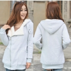 Free shipping Korean new women 's sweater, cotton thicker coat hooded cardigan  jacket