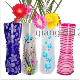 wholesale 20pcs/lot free shipping eco-friendly Foldable folding flower PVC Durable Vase Home Wedding Party easy to store . 