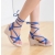 2012 summer new Fashion personality leg-strap canvas fabric wedge heel shoes