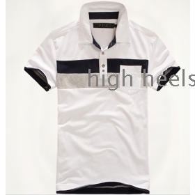 Han edition cultivate one's morality fashion leisure black and white color pure cotton short-sleeved  shirt spell             