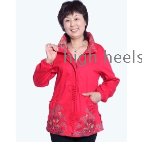 Elderly ladies' leisure mother put spring clothing cotton coat increase code middle-aged lady coat          