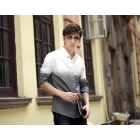 2012 the new spring tide male long sleeve shirt han cultivate one's morality man Z11C05 fashion gradient shirt       
