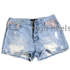 Jeans female han edition tide bull-puncher knickers female shorts female summer bull-puncher knickers is summer