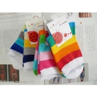South Korean children's sox order cotton chromatic stripe socks rainbow socks super cute             