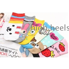 Cartoon socks/lovely cotton socks/cotton socks on sale length socks female socks/AB sox stripe flowers          