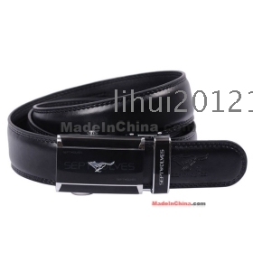 Seven Wolf automatic buckle belts man cowhide male money belt leather business belt