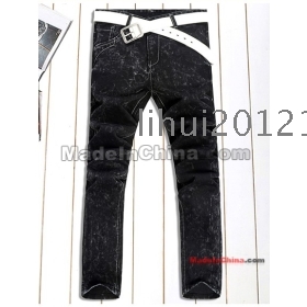 2012 spring clothing quality goods jeans male han edition straight tube classic black jeans of men's clothing of 074