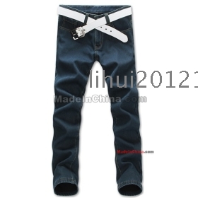 Man jeans male pants straight bottom tide big yards han edition 2012 new qiu dong thickening and hair