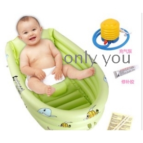 Surplus Thai babies and infants inflatable tub  infant children increase, take a shower basin upset folding 