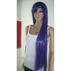 Free shipping New Womens Purple Sexy Straight bang Synthetic Cosplay  Lengthen  Long  Hair Fancy Dress Lady  Wig