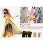 Fashion American popular women Bohemian style rainbow colorfull silk chiffon dlong ress/free shipping/retail/high quality