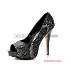2012 became popular in the world sexy grace leather black bud silk high-heeled shoes internal waterproof Taiwan fish mouth