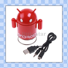Android Robot Mini Speaker Mp3 Player with TF USB port,computer Speakers/portable speakers/USB speakers /Sound box free shipping 