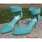 Sexy fine with magic shoes after hollow out empty suede high restoring ancient ways with pointed sandals and small size 