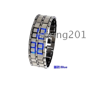Lowest price!freeshipping!10pcs/lot LED watch,promotion hot sale,Stainless Steel Bracelet lava Watch