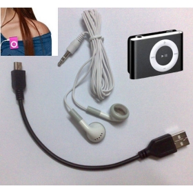1set/lot New Support 8GB memory card metal mini Clip Mp3 player with  card slot+8colors+earphone+usb cable+Freeshipping+Wholesales~ 