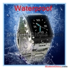 Free shipping by HK Post! Quad-bands stainless waterproof Wrist watch phone W818 with camera 