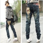 Han edition new the M word design embroidery affixed cloth big yards baggy pants fat M female jeans trousers