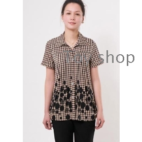 Older big yards middle-aged women's clothing fine style shirt layered printing shirt