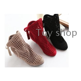 2012 chun xia short boots sandals hollow out the hole hole breathable nets boots han edition USES a cool shoes and boots