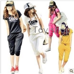 Leisure suit who summer sports clothes female students short sleeve shorts fashionable sport suit