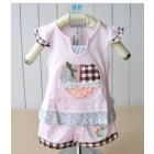  free shipping The new children's wear short-sleeved cotton T-shirt suit dress shorts two-piece outfit          