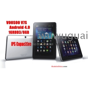 New arrival 7 inch VOOSOO V7S  Android4.0 tablet  PC Allwinner A10 1.5Ghz 8GB 1GB 1024*600 IPS screen camera