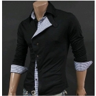 Free shipping Mens apparel Long-sleeve Slim Casual Shirt Contton Cool Pocket Design 2 colos 