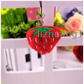 The latest cartoon fruit strawberry couples the mobile phone's accessories plush ball lovely han edition is hanged adorn