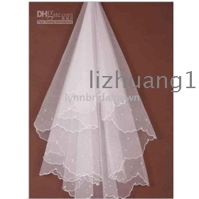  Free150cm beaded pearl white ivory  accessaries veil for bride